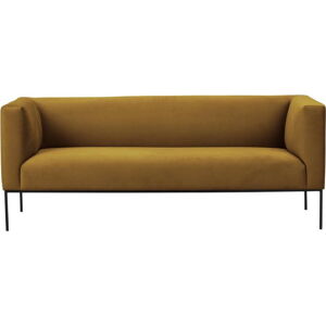 Žlutá sametová pohovka Windsor & Co Sofas Neptune, 195 cm