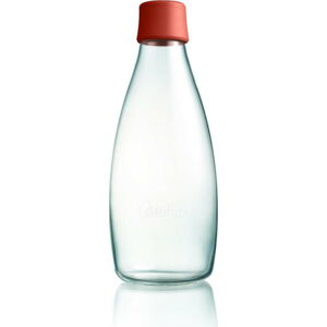 Tmavě oranžová skleněná lahev ReTap, 800 ml