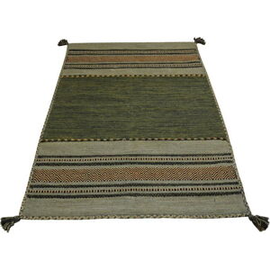 Zelený bavlněný koberec Webtappeti Antique Kilim, 70 x 140 cm
