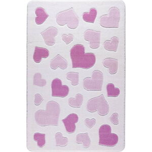 Dětský růžový koberec Confetti Sweet Love, 133 x 190 cm