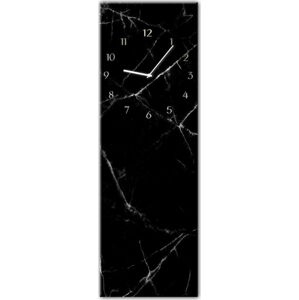 Nástěnné hodiny Styler Glassclock Black Marble, 20 x 60 cm