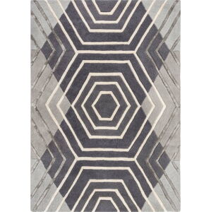 Šedý vlněný koberec Flair Rugs Harlow, 120 x 170 cm