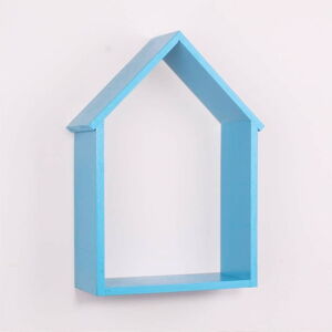 Modrá dřevěná nástěnná polička North Carolina Scandinavian Home Decors House