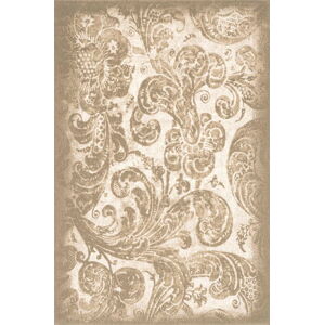 Béžový vlněný koberec 133x190 cm Damask – Agnella