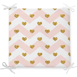 Podsedák s příměsí bavlny Minimalist Cushion Covers Pastel Hearts, 42 x 42 cm