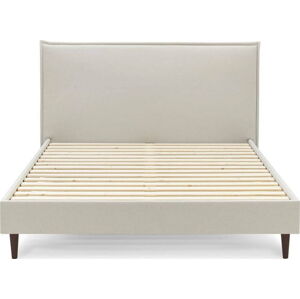 Béžová dvoulůžková postel Bobochic Paris Sary Dark, 160 x 200 cm