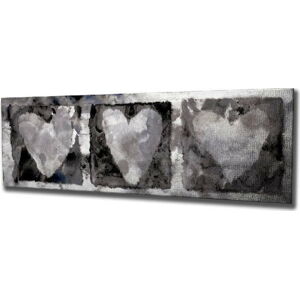 Nástěnný obraz na plátně Hearts, 80 x 30 cm