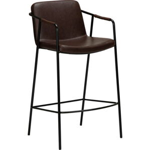 Tmavě hnědá barová židle z imitace kůže DAN-FORM Denmark Boto, výška 95 cm