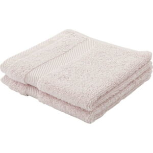 Světle růžový bavlněný ručník s příměsí hedvábí 30x30 cm – Bianca
