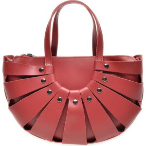 Červená kožená kabelka Roberta M, 31 x 20 cm