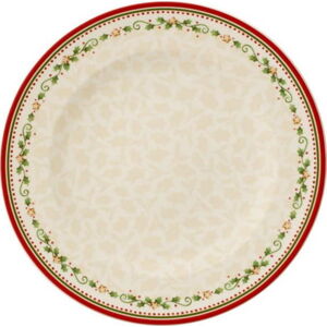 Béžový porcelánový talíř s vánočním motivem Villeroy & Boch Falling Stars, ø 27,5 cm