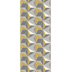 Šedo-žlutý běhoun Floorita Dice Ochre, 60 x 140 cm
