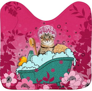 Růžová WC koupelnová předložka 45x45 cm Chatibulle – douceur d'intérieur