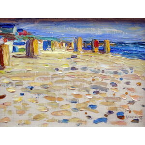 Obraz - reprodukce 70x50 cm Holland - Beach Chairs, Wassily Kandinsky – Fedkolor