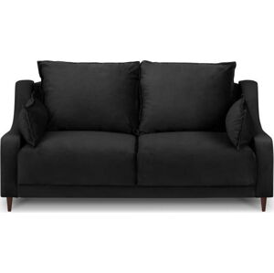 Černá sametová pohovka Mazzini Sofas Freesia, 150 cm