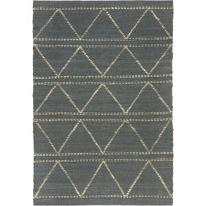 Modrý jutový koberec Flair Rugs Rhombi, 120 x 170 cm