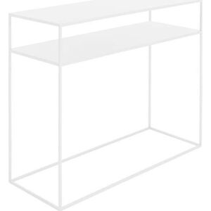 Bílý konzolový kovový stůl s policí CustomForm Tensio, 100 x 35 cm