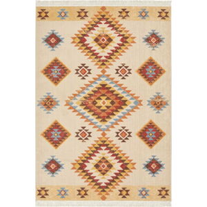 Oranžovo-béžový koberec s podílem recyklované bavlny Nouristan, 80 x 150 cm