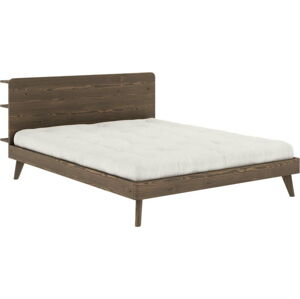 Hnědá dvoulůžková postel s roštem 160x200 cm Retreat – Karup Design