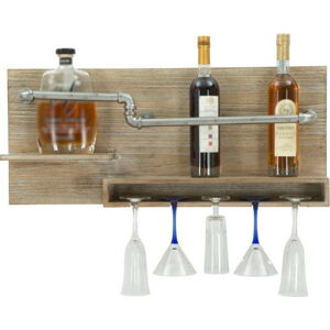 Nástěnný držák na lahve a sklenice Mauro Ferretti Pipe Bar, 30 x 70 cm