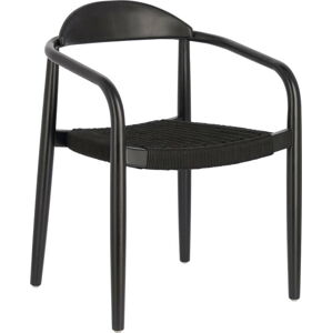 Černá zahradní židle z eukalytového dřeva Kave Home Glynis
