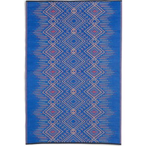 Modrý oboustranný venkovní koberec z recyklovaného plastu Fab Hab Jodhpur Multi Blue, 90 x 150 cm