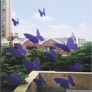 Sada 12 fialových samolepek Ambiance Butterflies