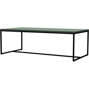 Zelený konferenční stolek s kovovými nohami v černé barvě Tenzo Lipp