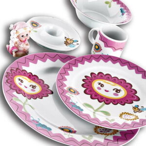 5dílný dětský porcelánový jídelní set Kütahya Porselen Bloom