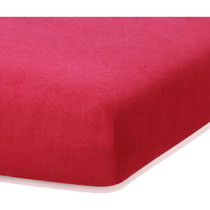 Bordó červené elastické prostěradlo s vysokým podílem bavlny AmeliaHome Ruby, 120/140 x 200 cm