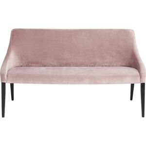 Světle růžová sametová lavice Kare Design Mode