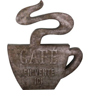 Nástěnný kovový dekorativní prvek Antic Line Cafe, 49 x 58,5 cm