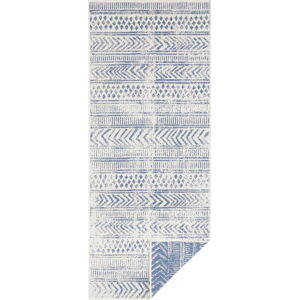 Modro-krémový venkovní koberec NORTHRUGS Biri, 80 x 350 cm