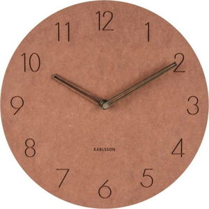 Hnědé nástěnné dřevěné hodiny Karlsson Dura, ⌀ 29 cm