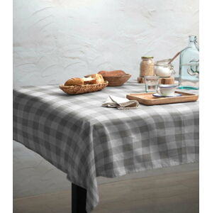 Ubrus Really Nice Things Mantel de Lino Grey Vichy, 140 x 140 cm