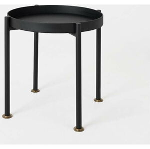 Černý odkládací stolek Custom Form Hanna, ⌀ 40 cm