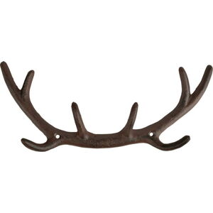 Hnědý kovový nástěnný věšák Antlers – Esschert Design