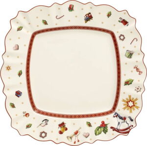 Bílý porcelánový talíř s vánočním motivem Villeroy & Boch, 28 x 28 cm