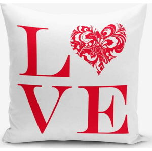 Povlak na polštář s příměsí bavlny Minimalist Cushion Covers Love Red, 45 x 45 cm