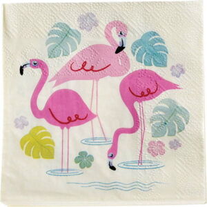 Sada 20 papírových ubrousků Rex London Flamingo Bay