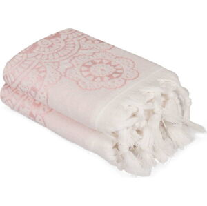 Sada 2 růžových bavlněných ručníků Carmelo Lerro, 50 x 90 cm