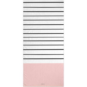 Osuška v černobílé a růžové barvě 70x150 cm Blush – Blanc