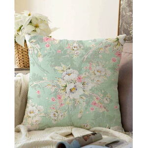 Zelený povlak na polštář s příměsí bavlny Minimalist Cushion Covers Blossom, 55 x 55 cm
