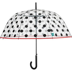 Dámský transparentní holový deštník odolný vůči větru Ambiance Dots, ⌀ 89 cm