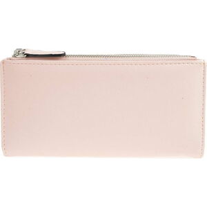 Světle růžová koženková peněženka Carla Ferreri, 10.5 x 19 cm