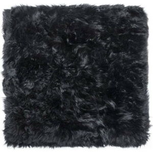 Černý koberec z ovčí kožešiny Royal Dream Zealand Square, 70 x 70 cm