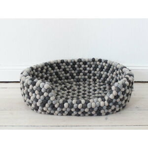 Tmavě šedý kuličkový vlněný pelíšek pro domácí zvířata Wooldot Ball Pet Basket, 40 x 30 cm