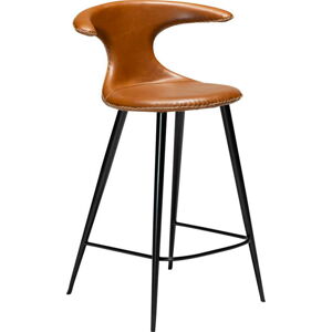 Koňakově hnědá barová židle z imitace kůže DAN–FORM Denmark Flair, výška 90 cm