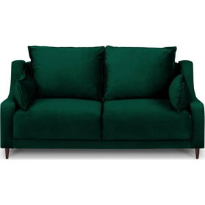 Zelená sametová pohovka Mazzini Sofas Freesia, 150 cm