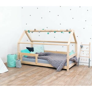 Přírodní dětská postel s bočnicí ze smrkového dřeva Benlemi Tery, 90 x 160 cm